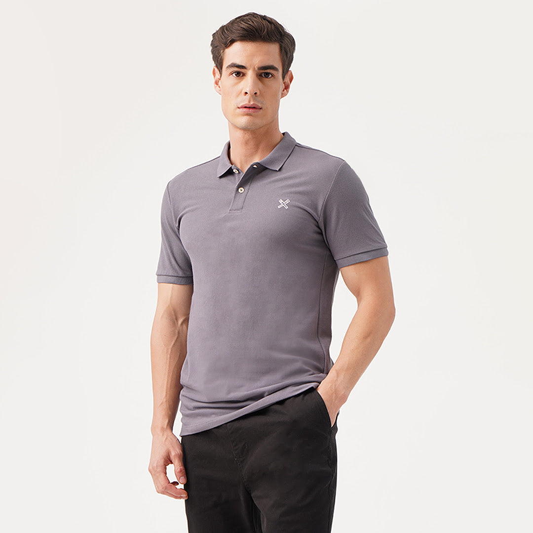 Dark grey hotsell polo shirt back