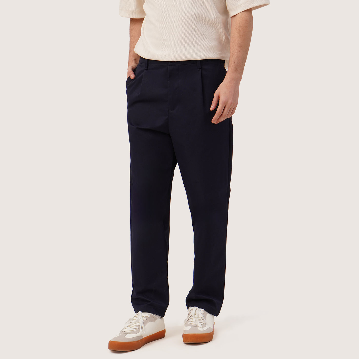 Relaxed Fit Pleated Chinos