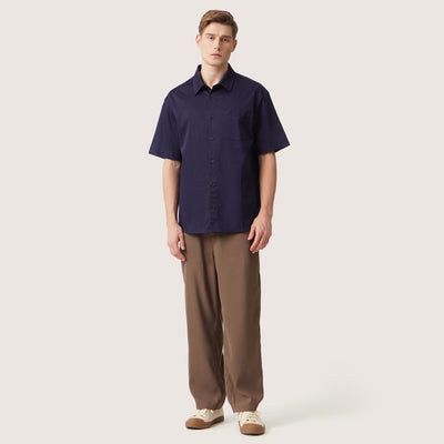 Relaxed Fit Short Sleeves Woven Shirt In Dobby Fabric