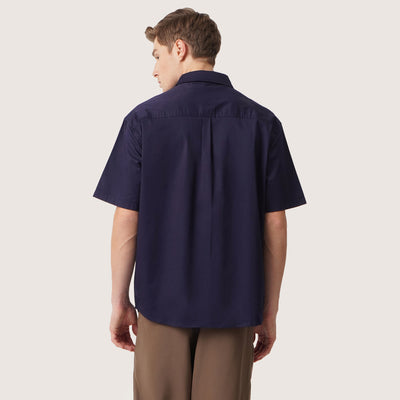 Relaxed Fit Short Sleeves Woven Shirt In Dobby Fabric