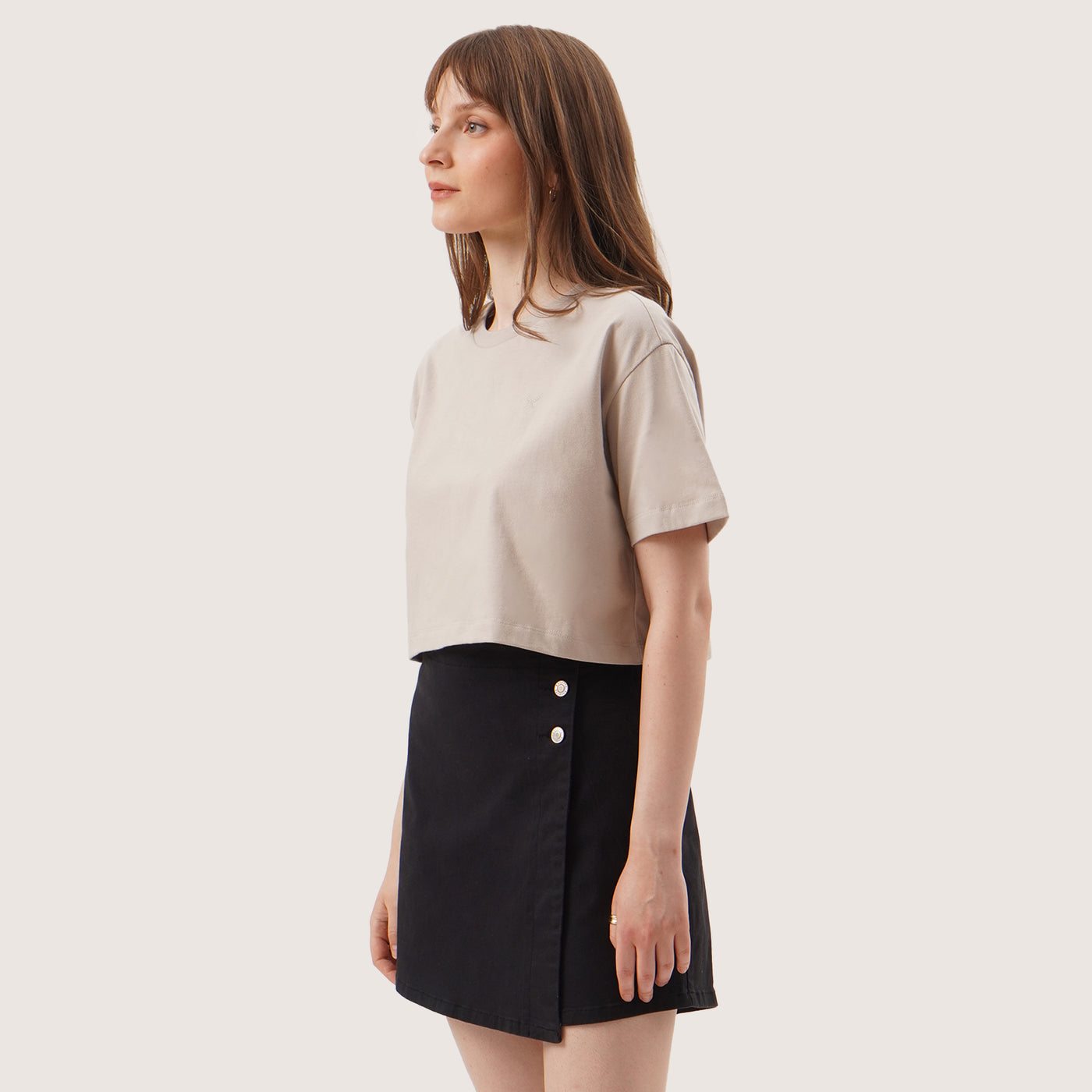 Boxy Cropped Single Jersey T-Shirt