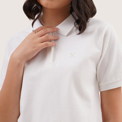 Cropped Pique Polo