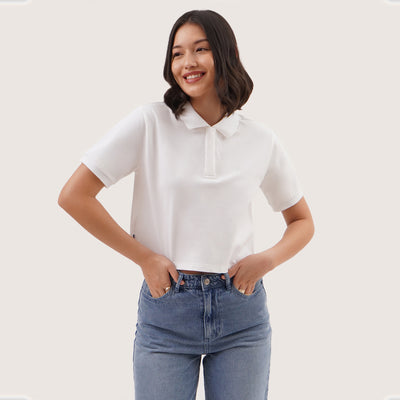 Cropped Pique Polo