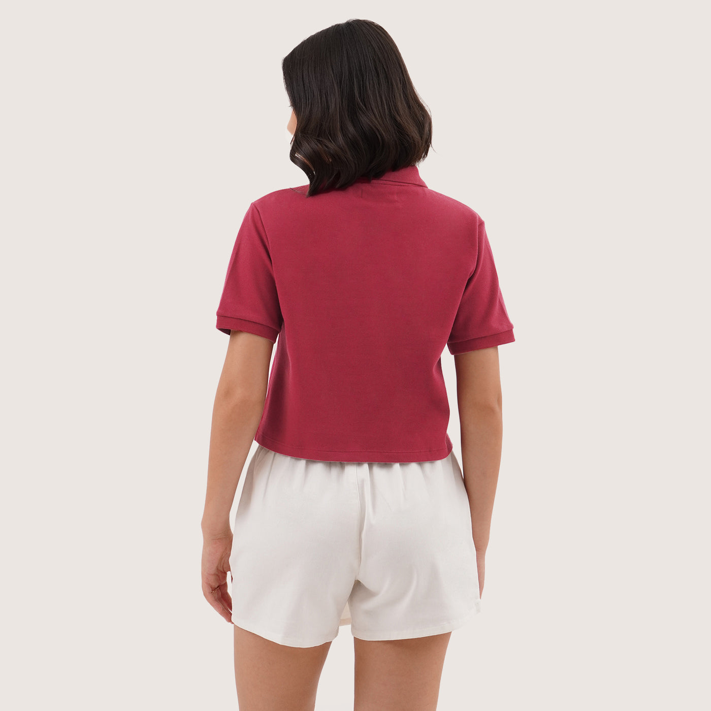 Cropped Pique Polo