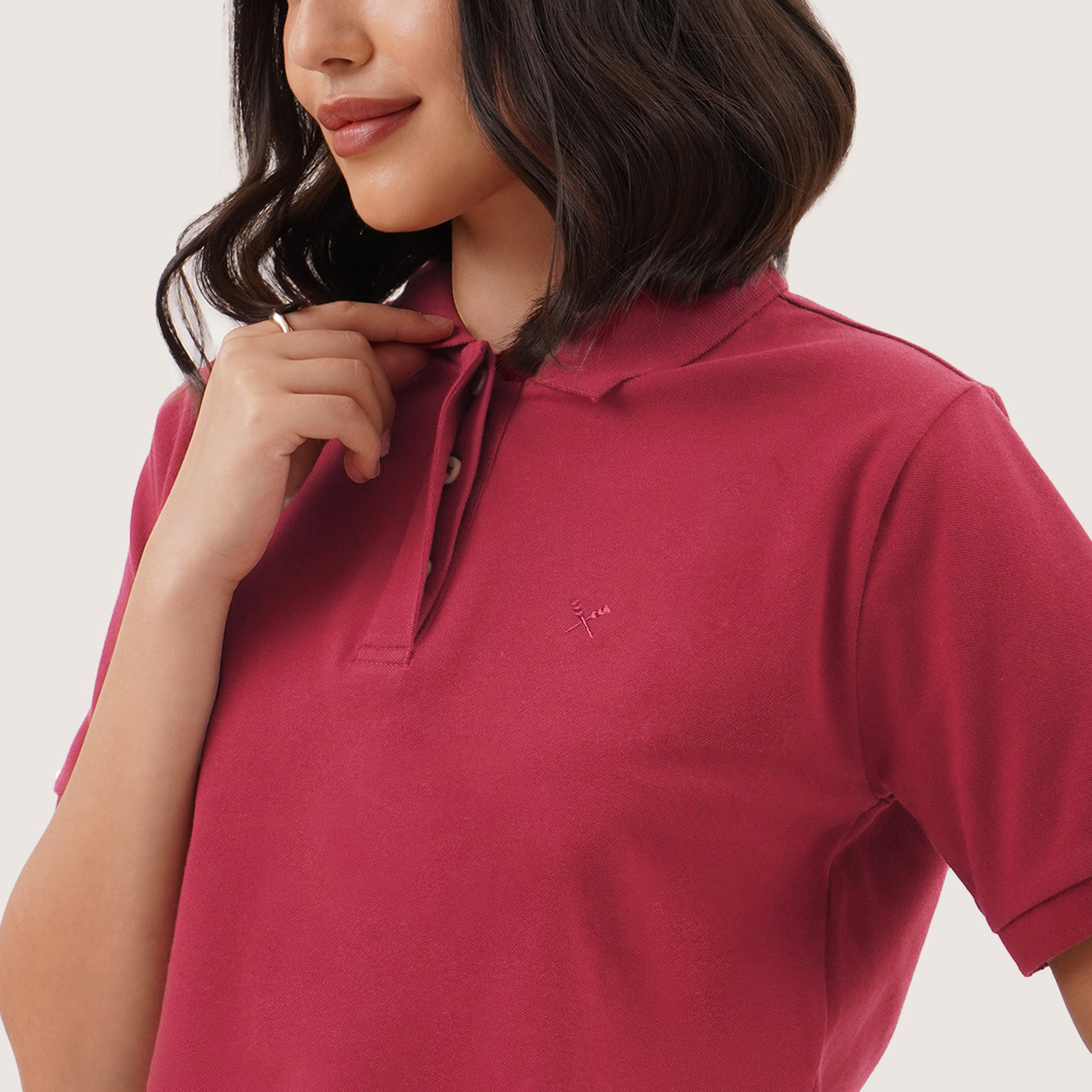 Cropped Pique Polo