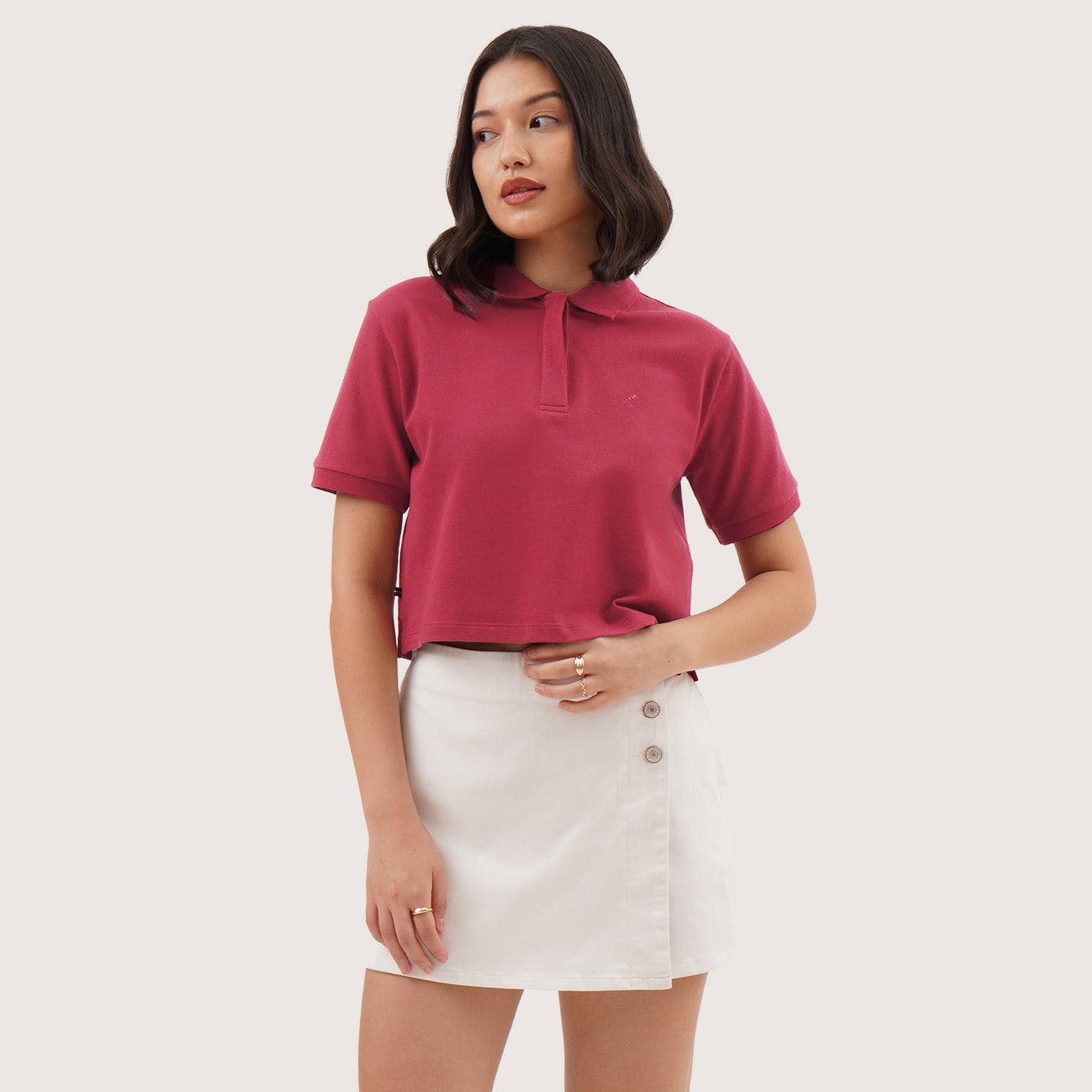 Cropped Pique Polo