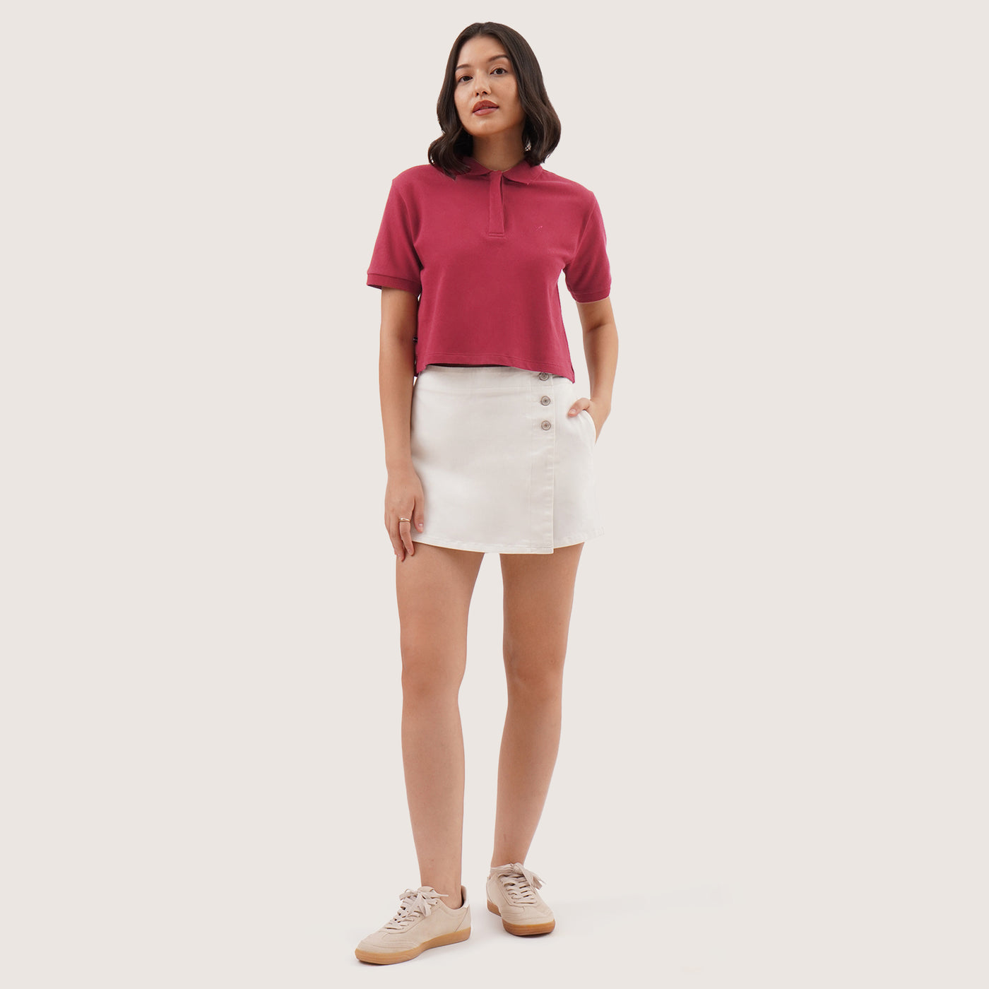 Cropped Pique Polo