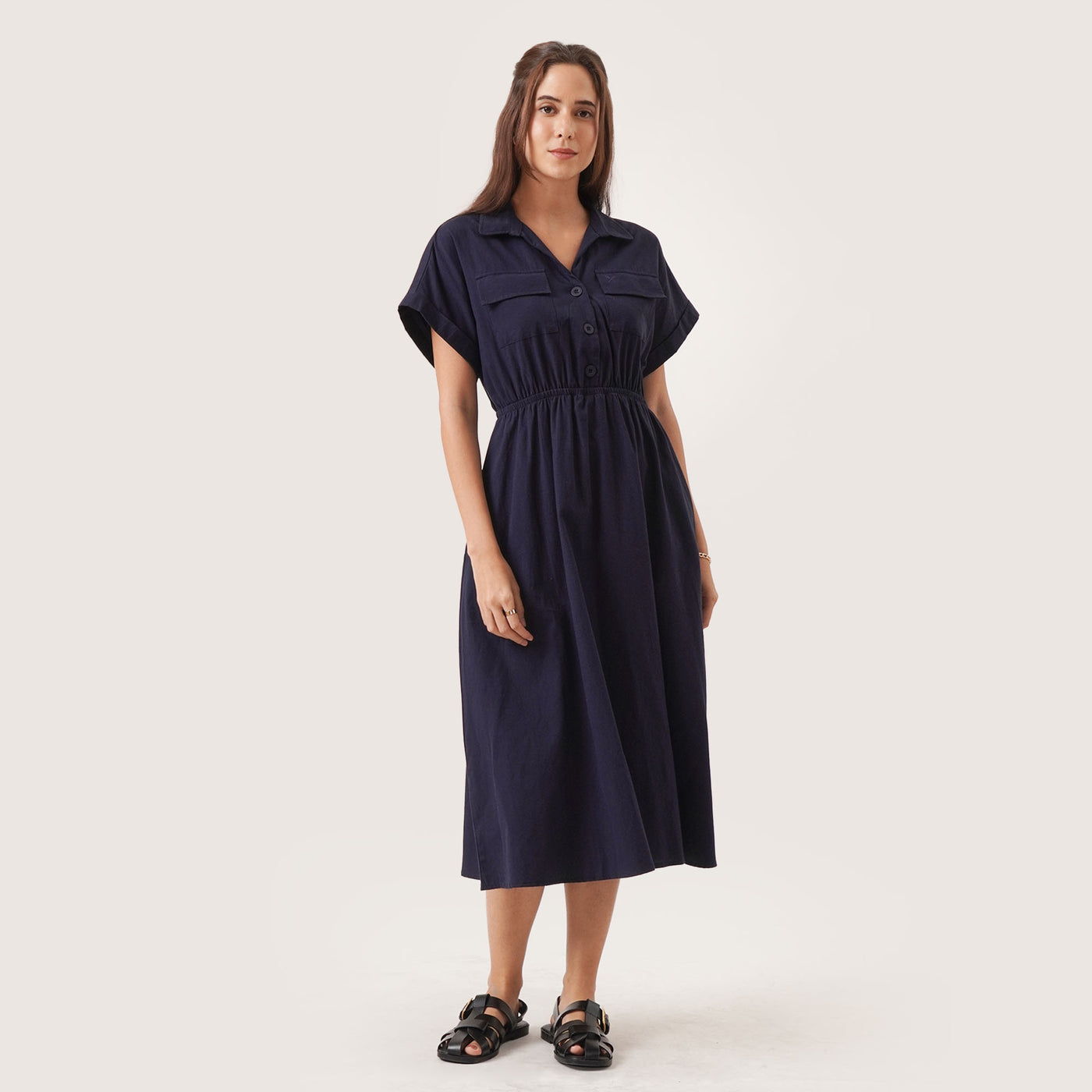 Button-Front Shirtdress