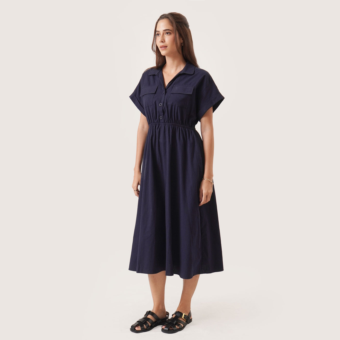 Button-Front Shirtdress