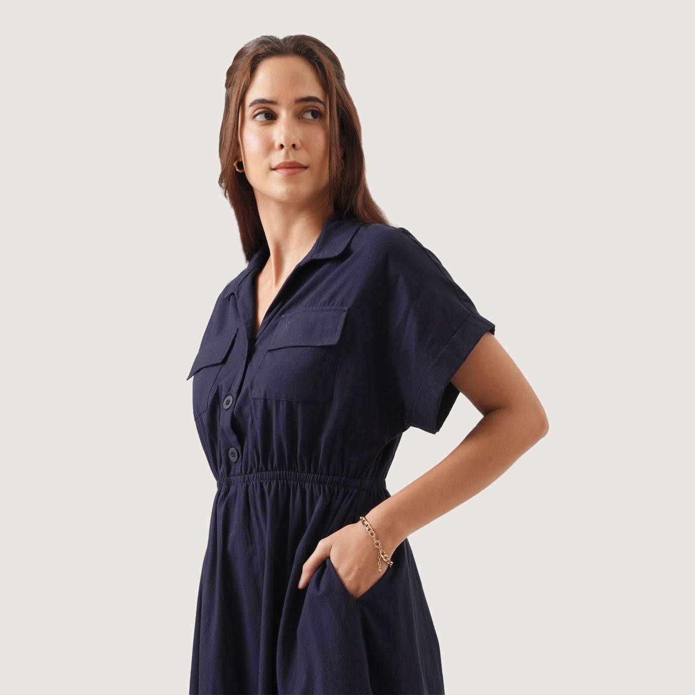 Button-Front Shirtdress