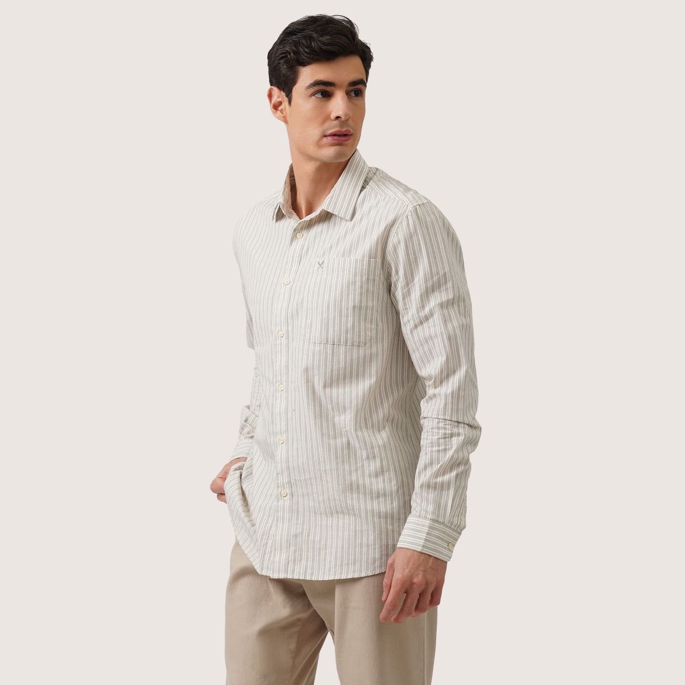 Striped Woven Long Sleeves Shirt