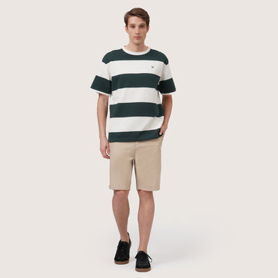 Relaxed Fit Stripes T-Shirt In Textured Fabric