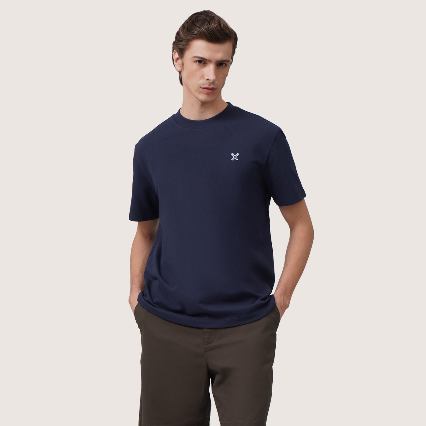 Regular Fit T-Shirt In Two-Tone Pique