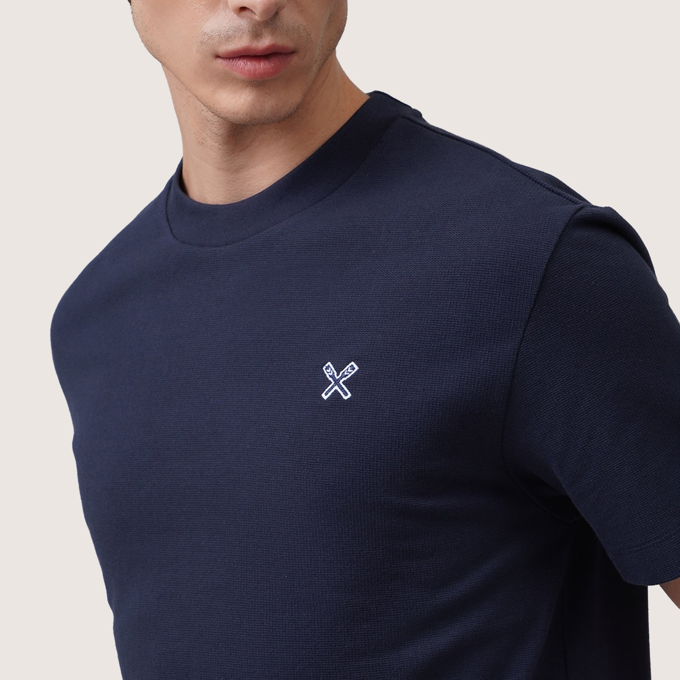 Regular Fit T-Shirt In Two-Tone Pique