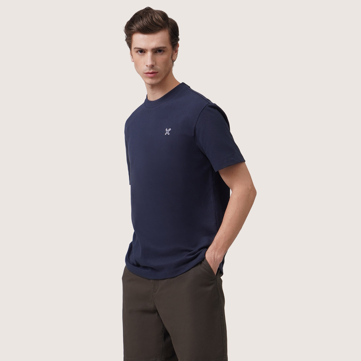 Regular Fit T-Shirt In Two-Tone Pique