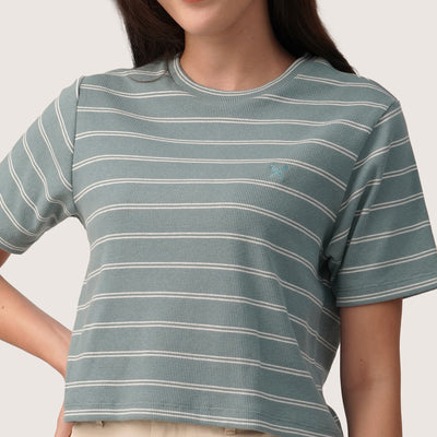 Cropped Stripe T-Shirt