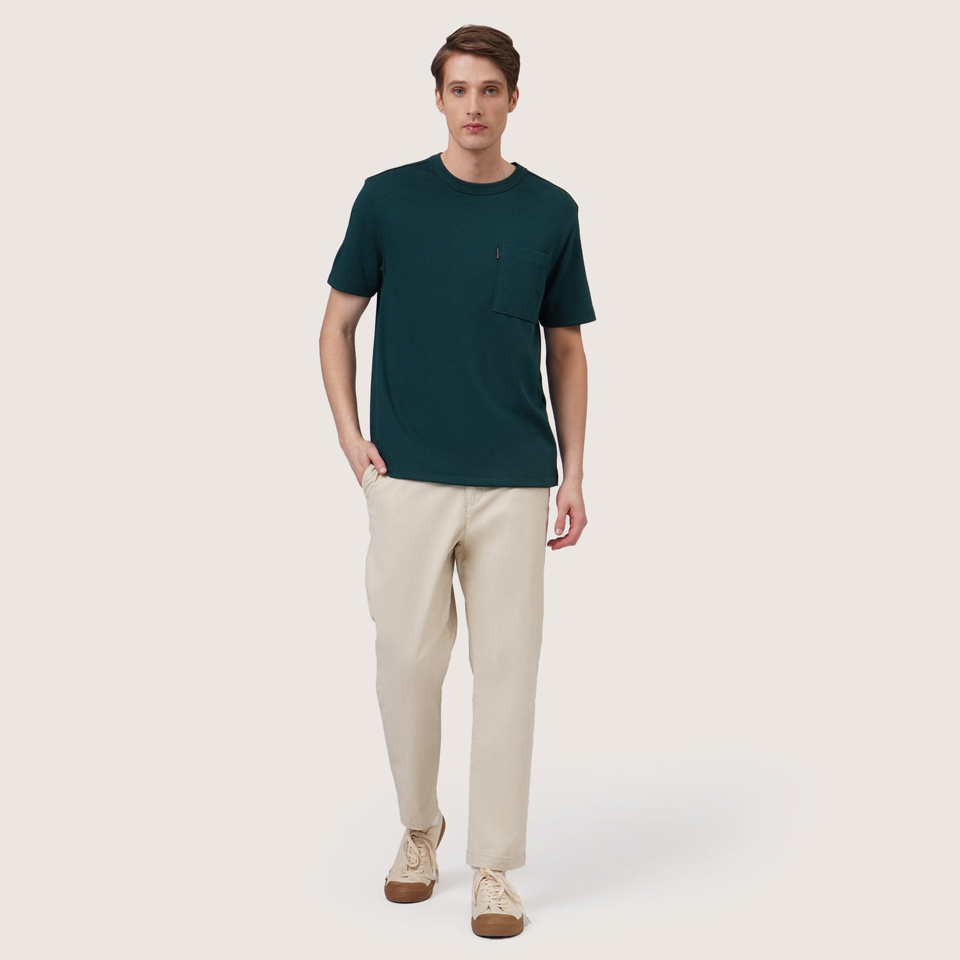 Regular Fit Pocket T-Shirt In Interlock Fabric