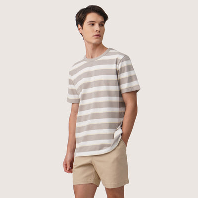 Regular Fit Striped T-Shirt In Pique