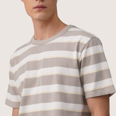 Regular Fit Striped T-Shirt In Pique