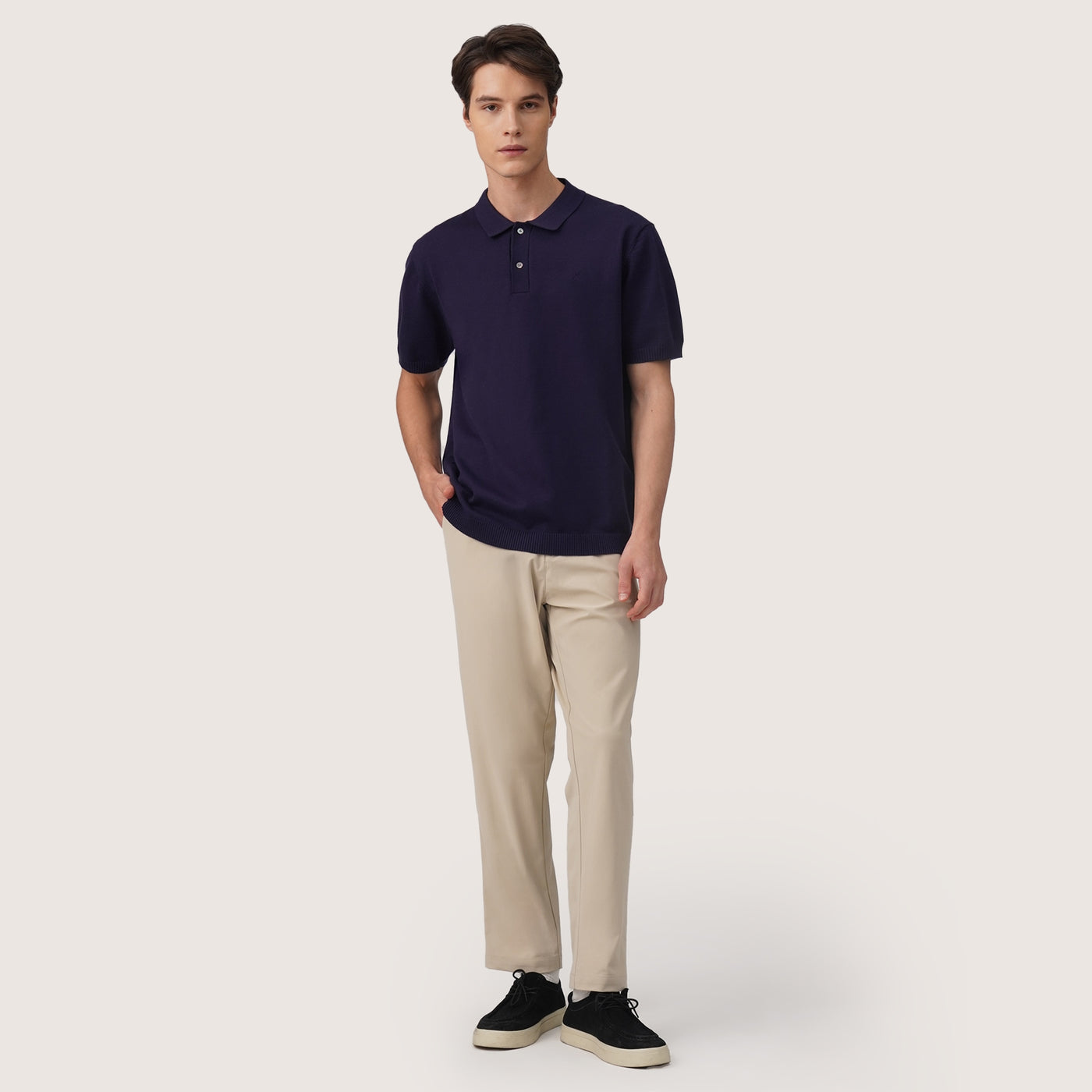 Regular Fit Polo Shirt In Flat Knit