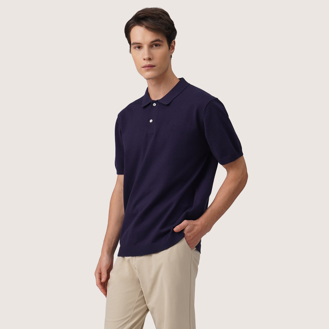 Regular Fit Polo Shirt In Flat Knit